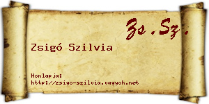 Zsigó Szilvia névjegykártya