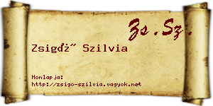 Zsigó Szilvia névjegykártya