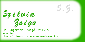 szilvia zsigo business card